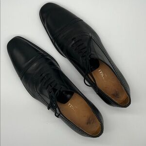 Bruno Magli Men's Leather Oxfords Dress Shoes Size 10.5 Black Cap Toe